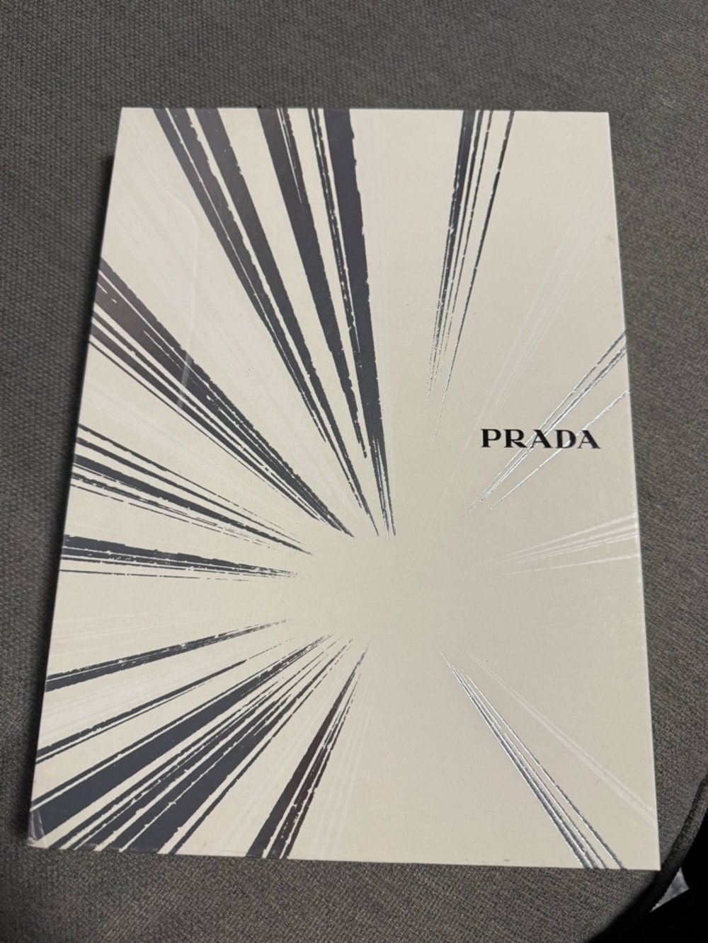 Prada Cream and Gray Radiant Graphic Box